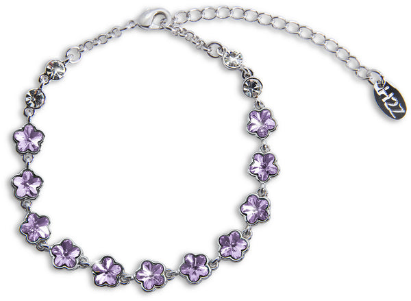 Lily Violet - 6.5"-8" Crystal Bracelet made from Swarovski Elements