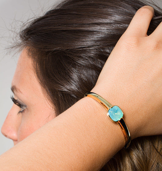 Isabel Pacific Opal - 2.125" Crystal Bangle Bracelet made from Swarovski Elements